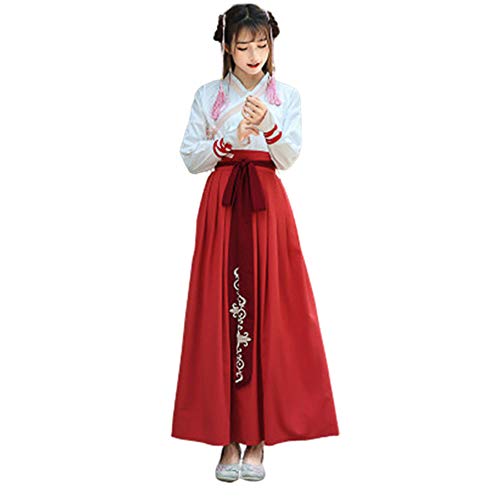 Updayday Chinesischer Hanfu, Frauen Langarm Altes traditionelles Kostüm Hanfu, Fit für Party, Fotoshooting, Cosplay.