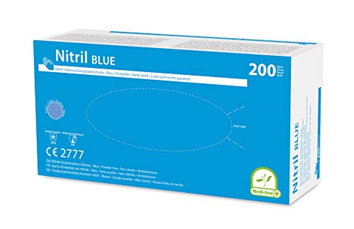 Medi-Inn Nitril blue Einmalhandschuhe Big Box puderfrei blau (5 x 200 = 1000 Stück, Größe S)