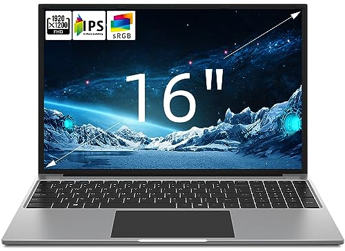 jumper Laptop 16 Zoll FHD, 16 GB RAM 512 GB SSD, Intel Quad Core Notebook, Up to 2,9 GHz, 1920 * 1200 IPS, 2.4G+5G WiFi, Bluetooth4.0, USB3.0×2, 2023