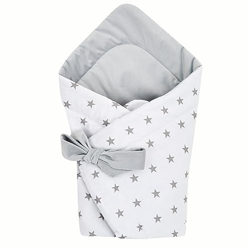 Bellochi Baby Einschlagdecke für Babyschale, Kinderwagen, Babybett oder Kindersitz - Baumwolle und Samt- z.B. passend für Maxi-Cosi, Römer, Cybex - Nunki Star