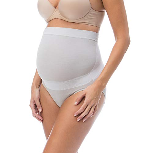 RelaxMaternity 5150 (Weiß/Silver, XXL) Schwangerschafts-Slip mit Silberfasern und Unterleibstütze