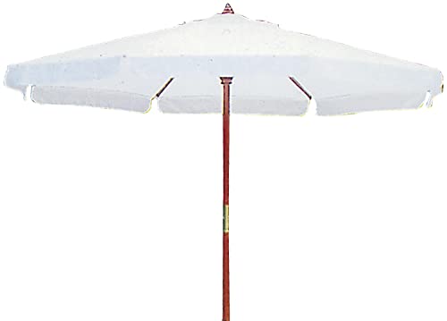 Runder Sonnenschirm mit Holzmast und Schirm aus Baumwolle, Durchmesser: - 350 cm. Mast (Durchmesser): - 50 mm.
