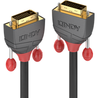 Lindy Anthra Line - DVI-Kabel - Dual Link - DVI-D (M) bis DVI-D (M) - 5,0m - rund, Daumenschrauben - Schwarz (36224)