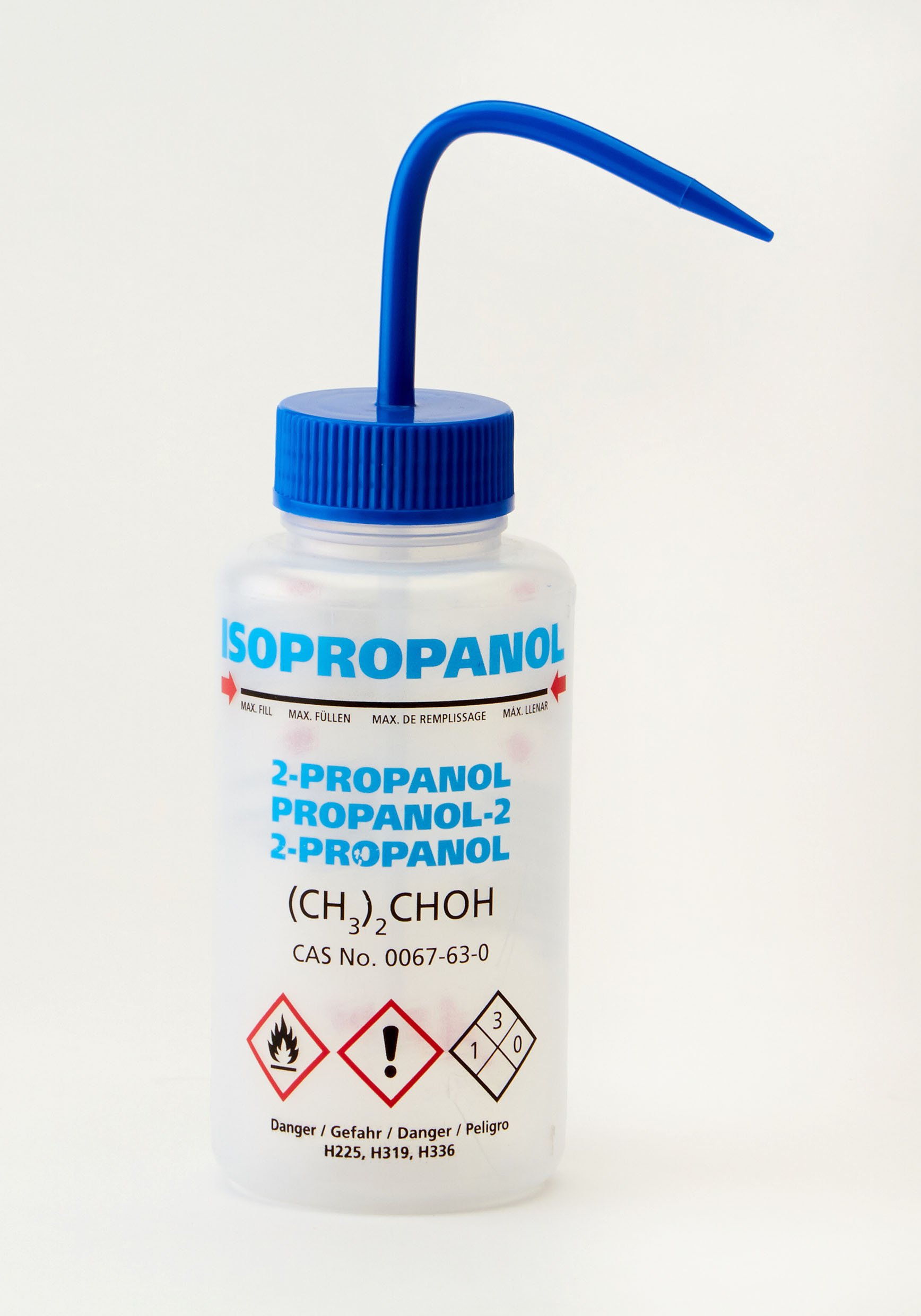 AZLON WGW539VTML Spritzflaschen „Isopropanol“, Weithals, belüftet, LDPE, 500 ml, 5er-Pack
