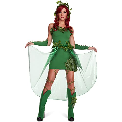 Morph Costumes Deluxe Green Efeu Kostüm für Damen Bösewicht Erwachsene Halloween Kostüm Frauen Groß