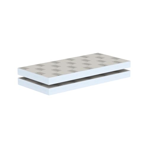 LUX ELEMENTS Bauplatte Fertig zum Verfliesen, 125 x 60 cm, 2 Stück (1,5 qm) LELEE4145, Grau, 80 mm