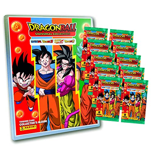 Panini Dragon Ball Karten Serie 2 - Universal Collection Trading Cards - Sammelkarten - 1 Sammelmappe + 10 Booster
