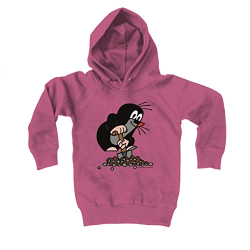 Logoshirt - Kinder Sweatshirt Mädchen Der Kleine Maulwurf - Krtek Kapuzenpullover - pink - Lizenziertes Originaldesign, Größe 92