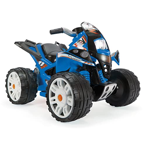 INJUSA - Quad The Beast, 12 V, batteriebetriebenes Elektroauto für Kinder von 2 bis 4 Jahren, Gaspedal, breite Räder mit Gummibändern, maximale Geschwindigkeit 6 km/h, Blau