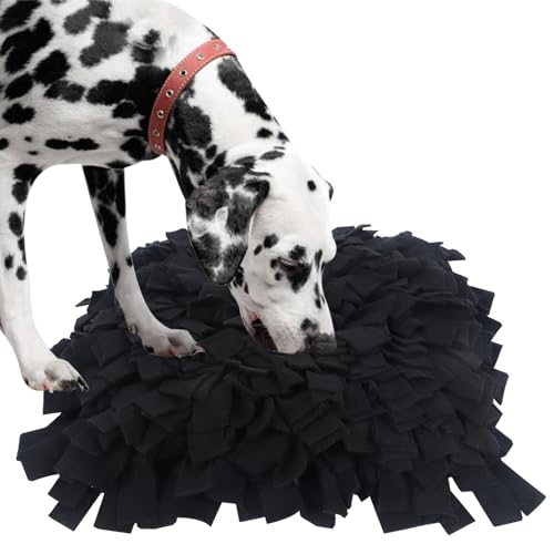 IEUUMLER Schnüffelteppich Hund Riechen Trainieren Schnüffeldecke Futtermatte Trainingsmatte für Haustier Hunde Katzen IE075 (45x45cm, Black)