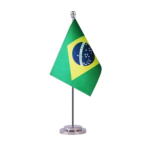Brasilien brasilianische Tischflagge, Tischflagge, kleine Mini-Brasilien, brasilianische Desktop-Flagge, Miniatur-Flagge, internationale Weltlandflaggen, Festival, Veranstaltungen, Feier,