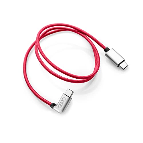 Audi 4K0051435 Ladekabel USB-C Power Delivery Ladekabel USB-PD Kabel gewinkelt, Länge: 70cm, rot