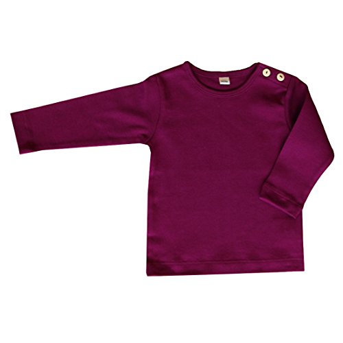 Leela Cotton Baby Kinder Langarmshirt Bio-Baumwolle GOTS 13 Farben T-Shirt Shirt Jungen Mädchen Gr. 50/56 bis 140 (128, Orchidee)