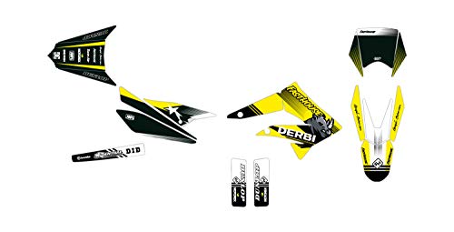 Dekorationsset für Motorrad Cross Derbi X-TREME 50 IKE gelb 2010 bis 2017