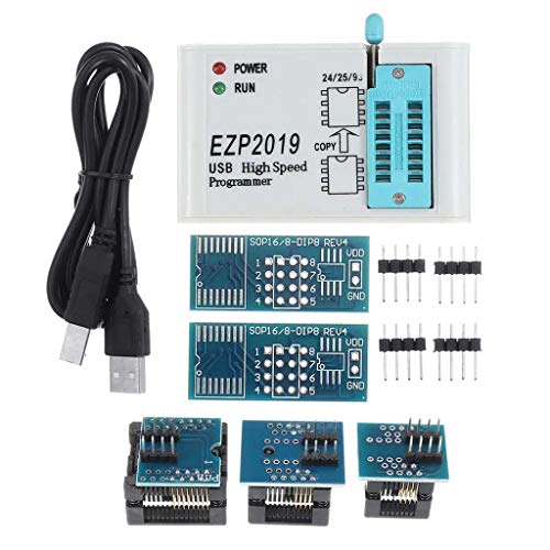 Abwan Hochgeschwindigkeitsprogrammierer, EZP2019 Unterstützung für Hochgeschwindigkeits-USB-SPI-Programmierer 24 25 Chips der Serie 93 EEPROM 25 Flash-BIOS-Chip mit 5 Sockeln