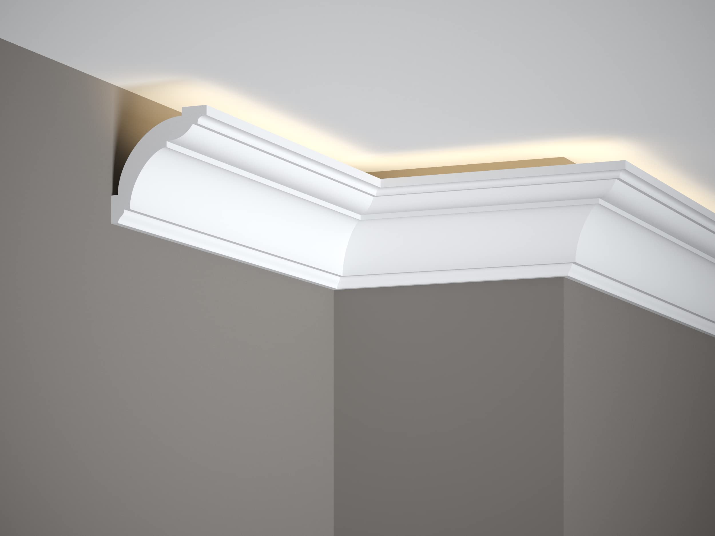 Mardom Decor MD367 Stucco Ceiling Strip for Indirect LED Lighting 200 cm x 7.2 cm x 7.0 cm