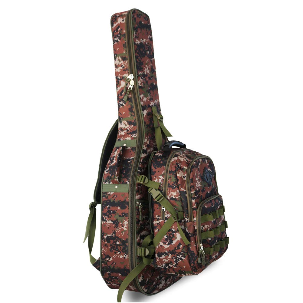 Topchances Gitarrentasche, 106,7 cm, wasserdicht, für elektrische Akustikgitarre und Rucksack, erweiterte Gitarrentasche mit Doppelgurt und Außentaschen Dschungel-Camouflage
