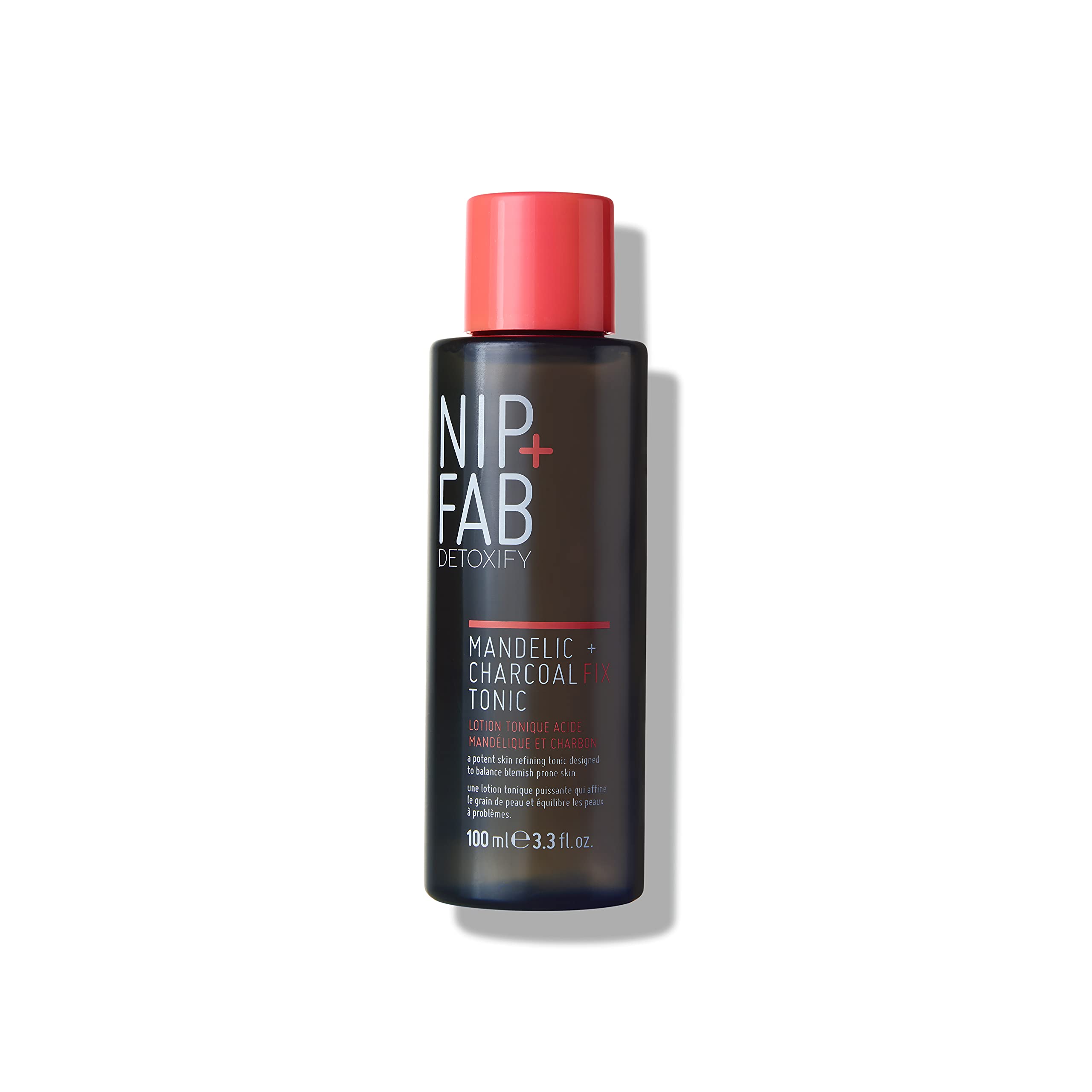 Nip + Fab Charcoal and Mandelic Acid Fix | Gesichtswasser mit Aktivkohle und Mandelsäure | Zaubernuss | Allantoin | Pflegendes Gesichtswasser | Parfümfrei | 100 ml