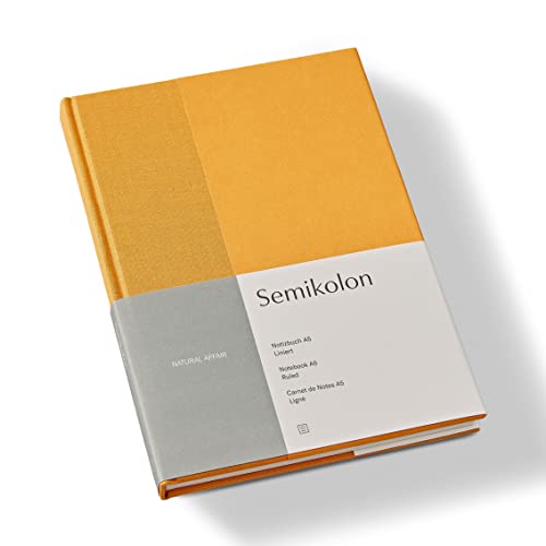 Semikolon 368727 – Notizbuch Natural Affair A5 liniert - 176 Seiten, cremeweißes Papier – Lesezeichen – Golden Hour