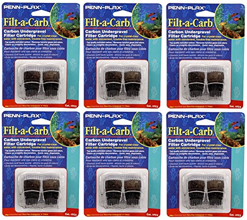 Penn Plax Filt-A-Carb für mehrporige und Untergravel "E" Filter, insgesamt 12 Stück (6 Packungen mit 2 Stück pro Packung)