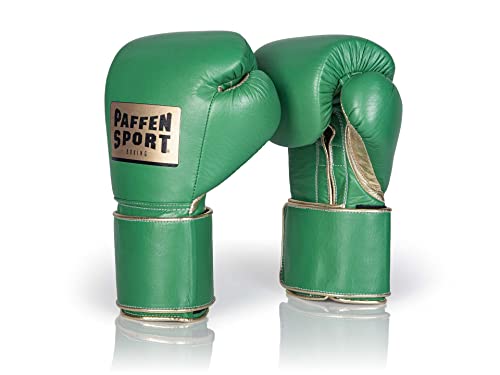 Paffen Sport «PRO Wide» Boxhandschuhe mit Klettverschluss; grün/Gold; 20UZ