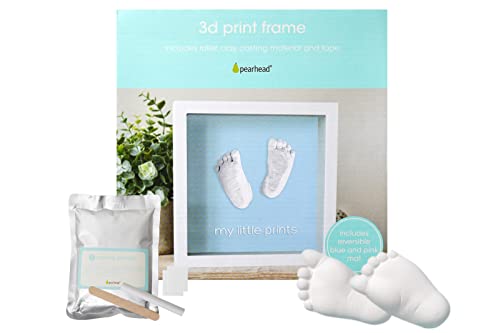 Pearhead 3D-Baby-Bilderrahmen für Hand- oder Fußabdrücke, Andenken für Mädchen oder Jungen