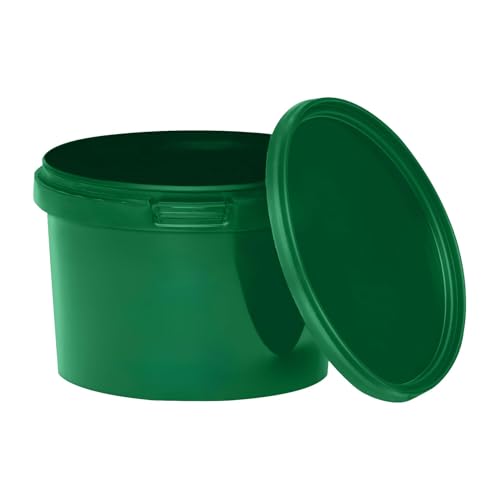 BenBow Eimer mit Deckel 0,5l grün 20x 0,5 Liter - lebensmittelecht, stabil, luftdicht - auslaufsicher, geruchsneutral - Aufbewahrungsbehälter aus Kunststoff - leer