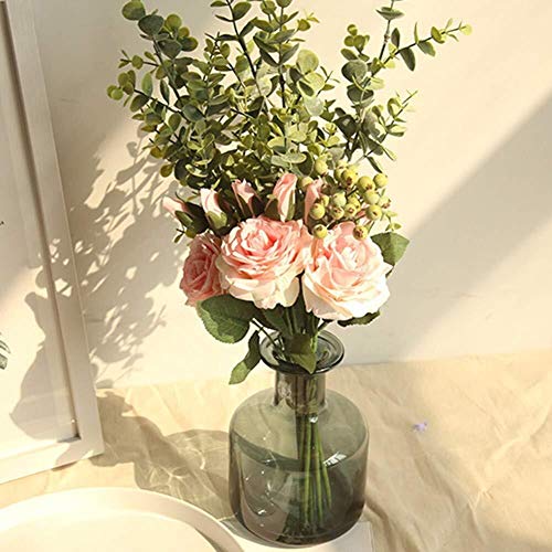 Künstliche Blatt Künstliche Blume Hochzeit Brautstrauß Silk künstliche Rose Blumen-Fälschungs-Blumen mit Grün verlassen for Hausgarten-Dekoration Künstliche Blumen