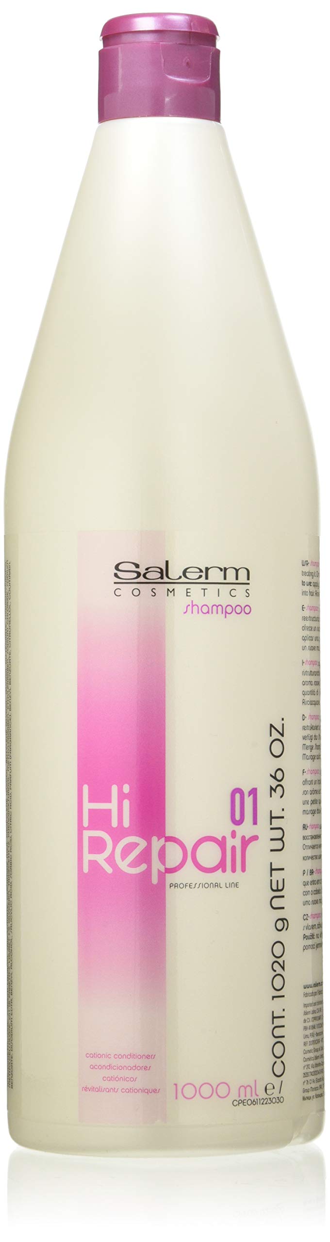 Salerm Cosmetics Hi-Repair Shampoo, 1000 ml