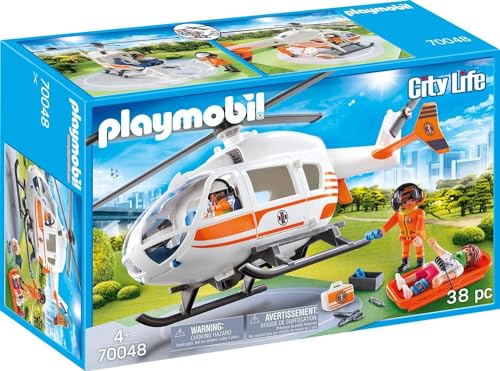 Playmobil Konstruktions-Spielset "Rettungshelikopter (70048) City Life"