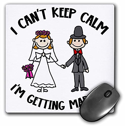 3dRose - Lustiges Mauspad mit Aufschrift Bride and Groom Wedding I Cant Keep Calm I'm Getting Married (mp-349519-1)