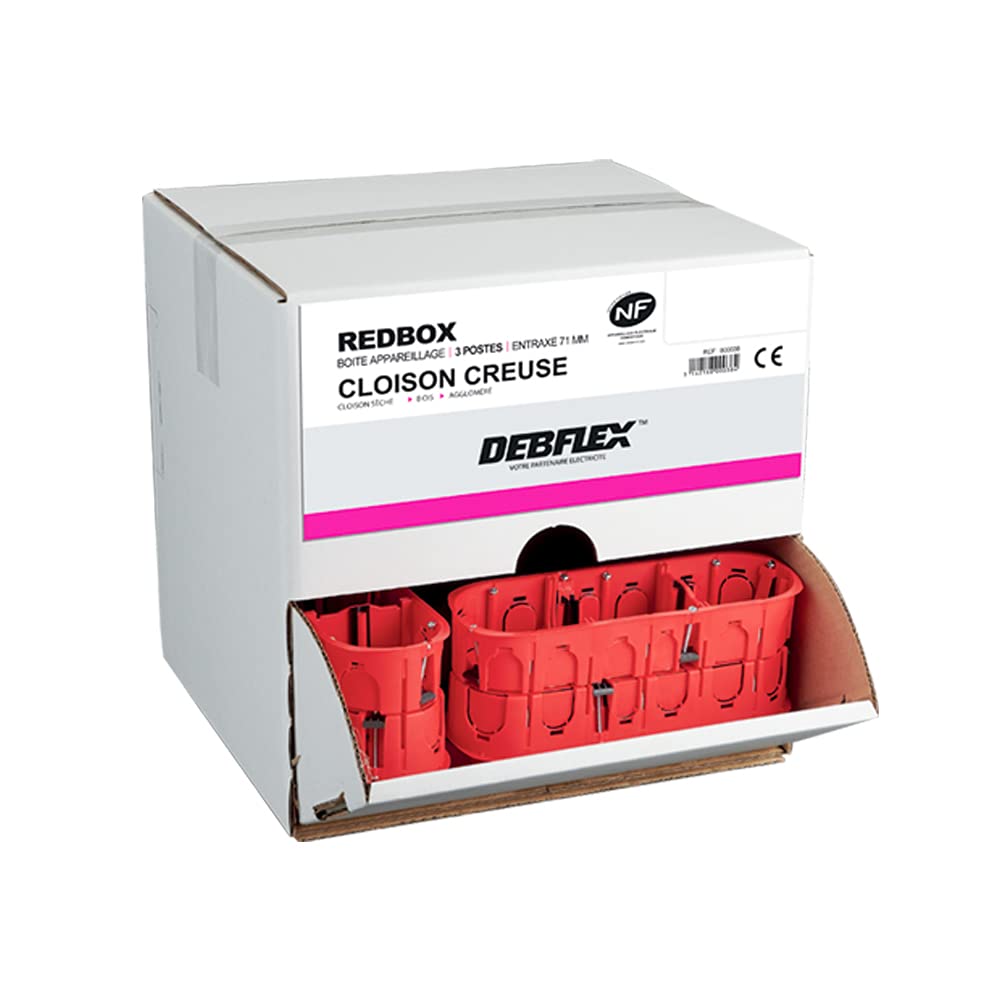 Debflex 800038 Box mit 3 Stativen, Durchmesser 67 mm, Höhe 40 mm, Rot