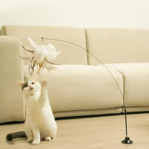 LvSenLin Simulation Bird Interactive Cat Toy Funny Feather Bird with Bell Cat Stick Toy for Kitten Playing Teaser Wand Toy Cat