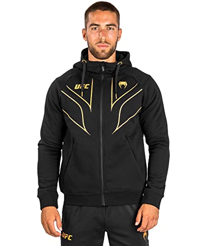 Venum Herren UFC Fight Night 2.0 Replica Full Zip Hoodie Sweatshirt, schwarz/Gold, XX-Large