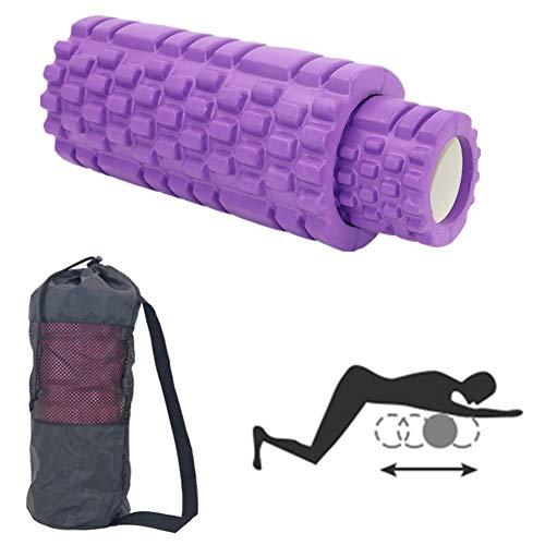 Rolle Für Rücken Faszienrolle Trigger Point Foam Roller Übungsrolle Rückenmassagerolle Schaumstoffrolle für tiefe Gewebemuskelmassage purple,33cm