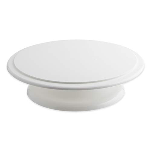 thermohauser Tortenplatte aus ABS weiß, rund, Durchmesser 33,0x9,0 cm, mit Kugellager, Kunststoff