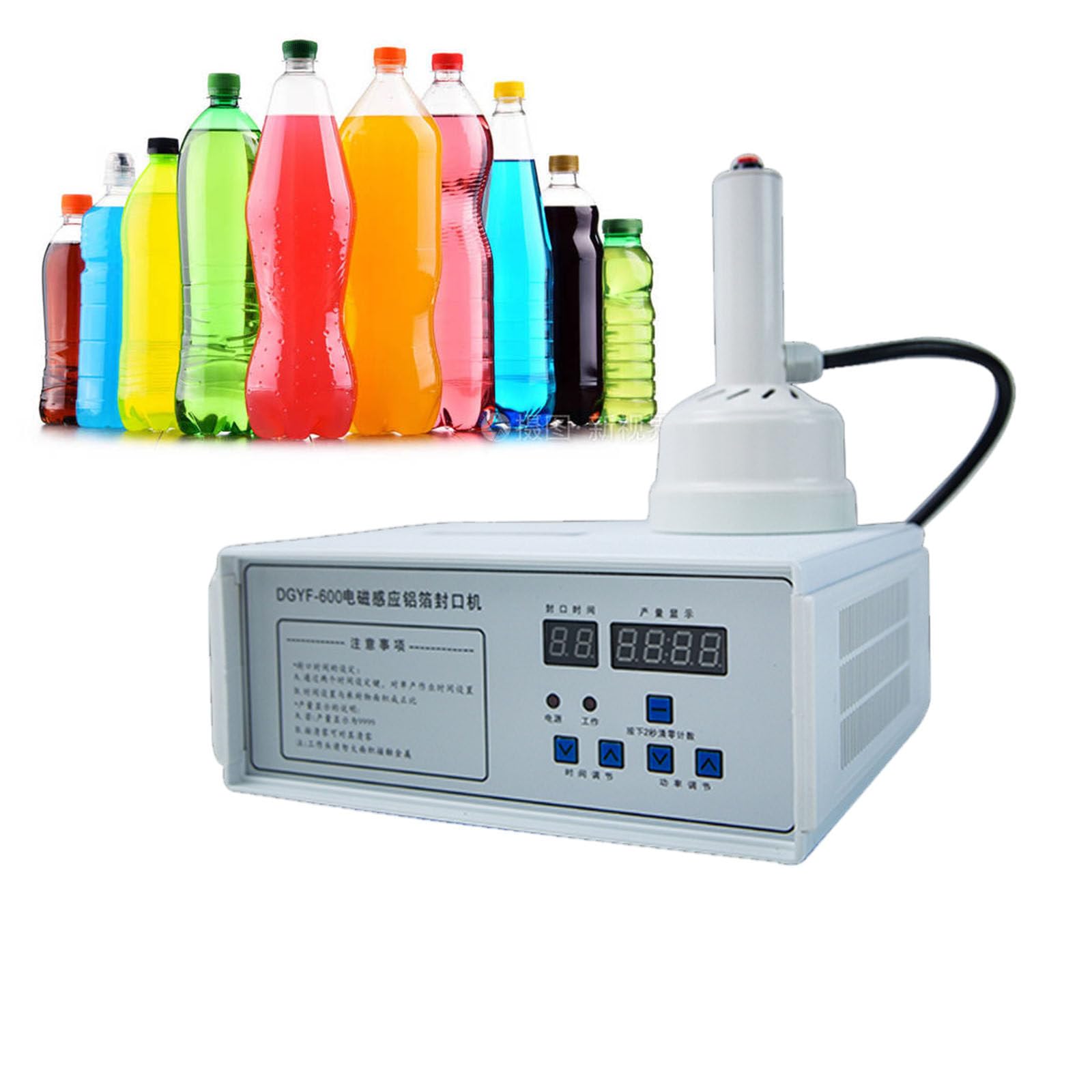 Induktionsversiegelungsmaschine, 20mm-130mm Induktionsflaschenversiegelungsmaschine, weiße Flaschenverschlussversiegelungsmaschine für Flaschen,20-130mm