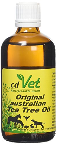 cdVet Naturprodukte Teebaumöl 100 ml - Tier - Spezialprodukt - vielseitig einsetzbar - hochwertig - schonend - natürlich - Wohlbefinden - Wasserbaddestillationsverfahren - verträglich -, 61