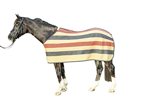 HKM Abschwitzdecke -Wool Stripes-, Camel/Navy/rot, 115