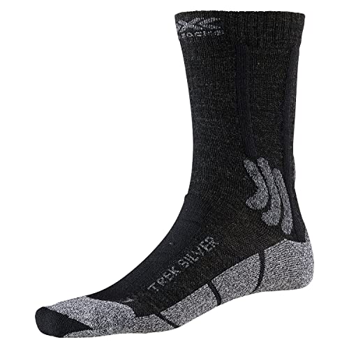 X-Socks Trek Silver Socks, Opal Black/Dolomite Grey Melange, 39-41