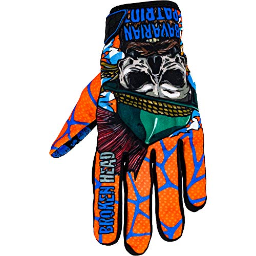 Broken Head MX-Handschuhe Bavarian Patriot - Motorrad-Handschuhe Für Motocross, Enduro, Mountainbike - Blau - Orange (M)