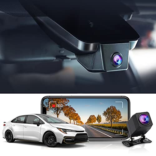 Fitcamx Dashcam Auto Vorne Hinten Kompatibel mit Toyota Corolla LE L XLE XSE SE 2020 2021 2022 Hybrid & Hatchback 2019-2022 (Gen12), 2K HD 1440P+1080P WiFi OEM Dashcam Auto, G-Sensor, WDR, 64-GB-Karte