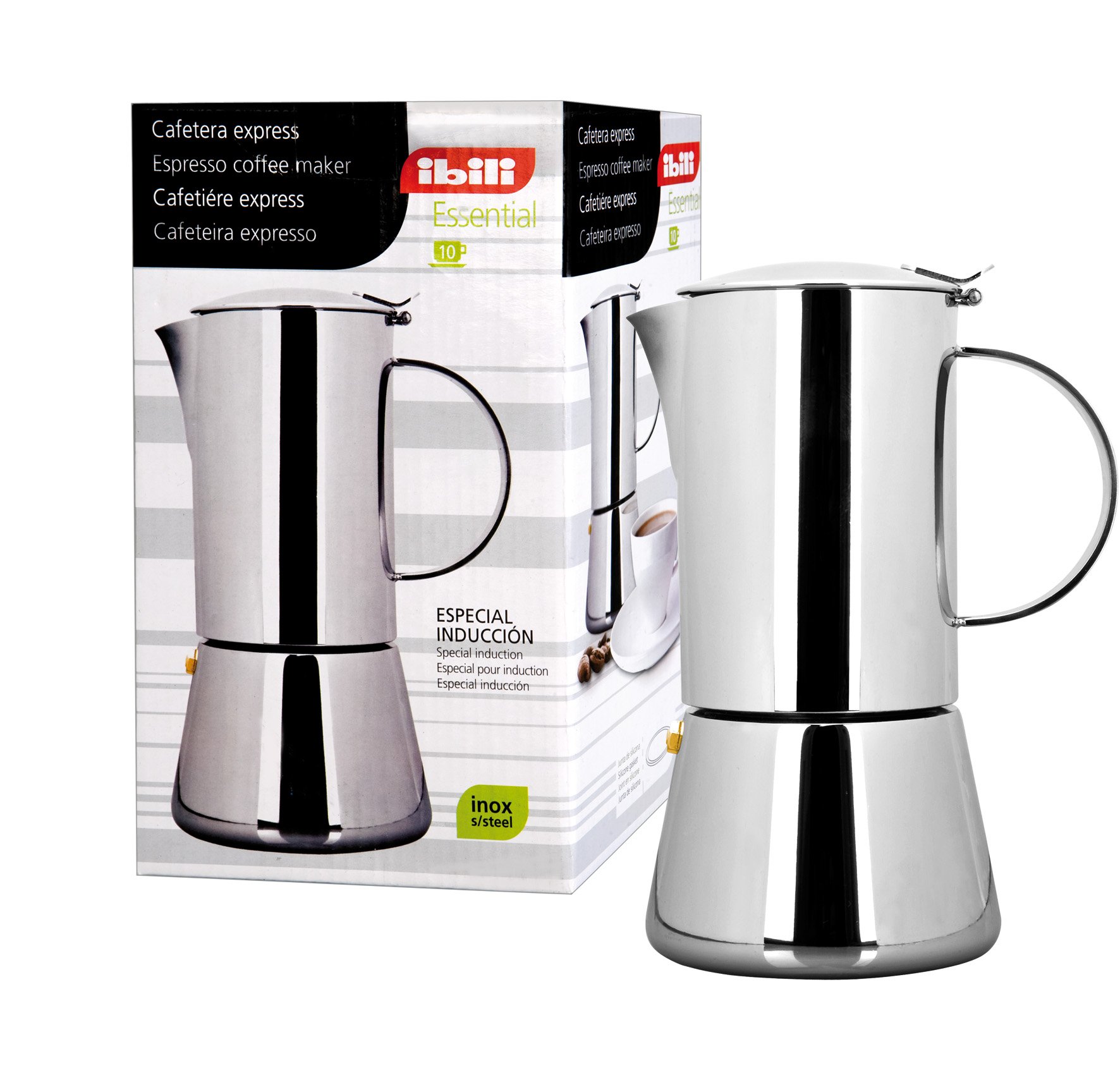 IBILI - Express-Kaffeekocher Essential, 4 Tassen, 200 ml, Edelstahl, für Induktionsherde geeignet