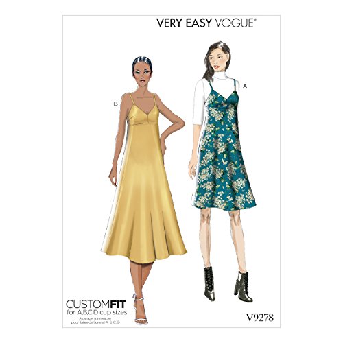 Vogue Patterns 9278E5 Damenkleid, Tissue, Mehrfarbig, 15 x 0.5 x 22 cm