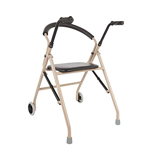 Elektrischer Rollstuhl Leichter zusammenklappbarer Walker Walker mit Sitz, Aluminium Walker Fold, höhenverstellbar, gepolsterter Sitz
