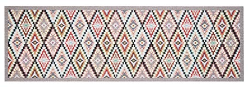 Zala Living Cook & Clean Läufer – rutschfest Teppichläufer Flachgewebe Kurzflor Teppich Küchenteppich Waschbar Küchenläufer Navajo für Flur, Küche, Wohnzimmer – Bunt, 45x140cm