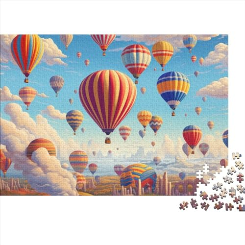 Hot Air Balloon 1000 Teile Puzzle Für Erwachsene Erwachsene Puzzle Impossible Puzzle Multi-Coloured Lernspiel Challenging Games Einzigartiges Holzspielzeug Geschenk 1000pcs (75x50cm)