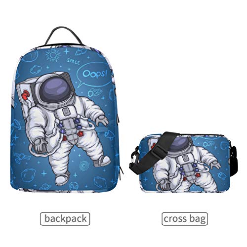FAJRO Space Astronaut Reiserucksack mit Abnehmbarer Cross-Tasche