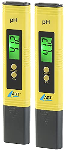 AGT pH Tester: Digitales pH-Wert-Testgerät mit ATC-Funktion & LCD, pH 0-14, 2er-Set (pH Meter, pH Messer, Pflanzen Sensor)