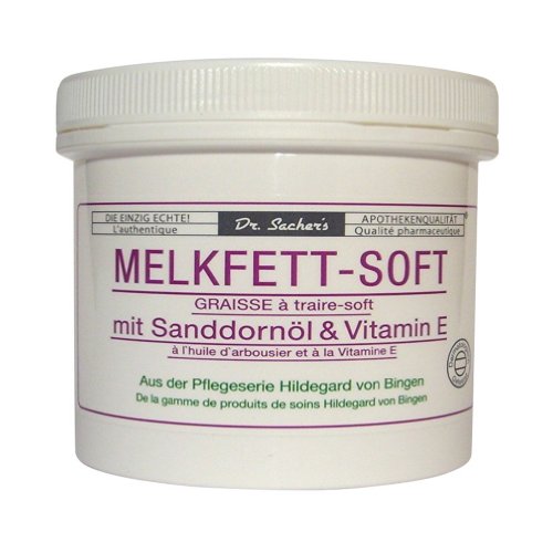 4 Dosen / Tiegel Melkfett Soft mit Sanddornöl und Vitamin E von Dr. Sachers